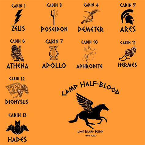 Camp Half Blood Shirts With Cabin Logo Percy Jackson Etsy
