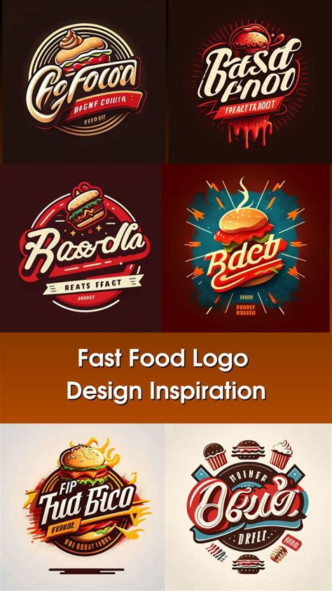 The Logos For Fast Food And Drink Are Shown In Four Different Colors