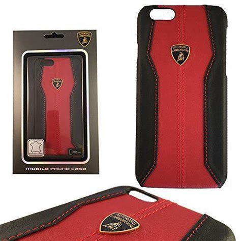 Lamborghini Originals Leather Back Case Voor Iphone 6 6s Zwart Rood