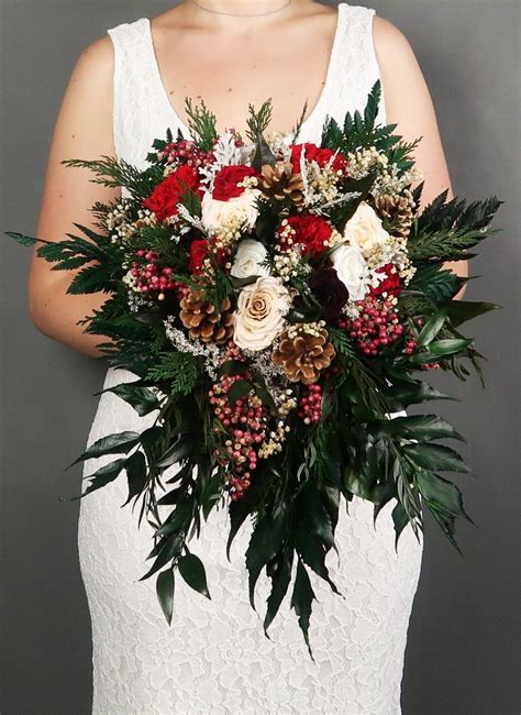 20 fabulously festive wedding finds christmas bridal bouquets holiday wedding inspiration