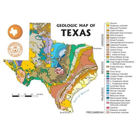 Geologic Map Of Texas Postcard