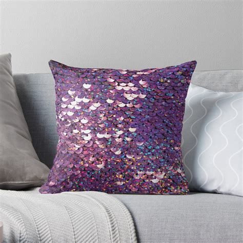 Purple Sequins Throw Pillow For Sale By Crazycraftlady Redbubble