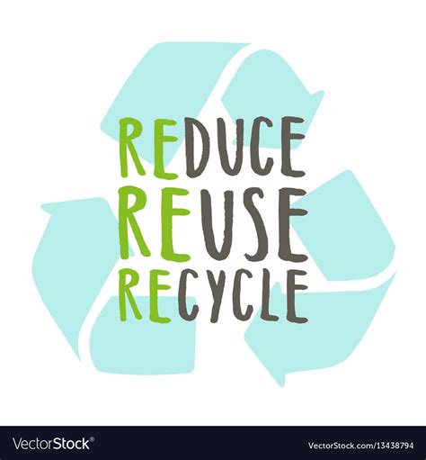 Reduce Reuse Recycle Vector Hand Drawn Recycling Sign Download A