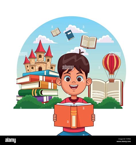 Kids Reading Fairy Tales Stock Vector Image And Art Alamy