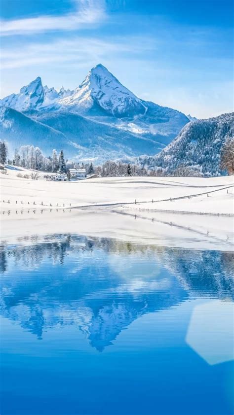 Best Iphone Wallpapers 4k Blue Lake Winter Landscape