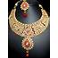 Buy NECKLACE Jhumka EARRING TIKA Jewellery SET RUBY POLKI GOLD Plated 