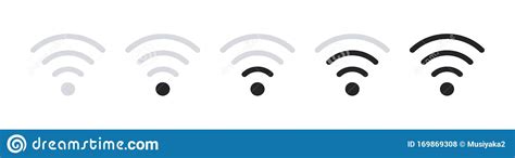 Wifi Signal Strength Set Of Wi Fi Icons Vector Stock Vector