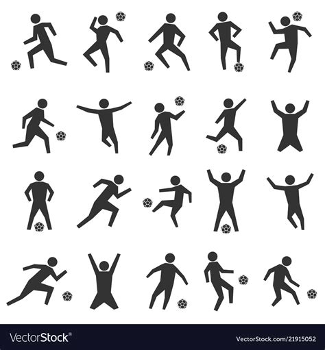 Set Stick Figures Of Football Players Royalty Free Vector