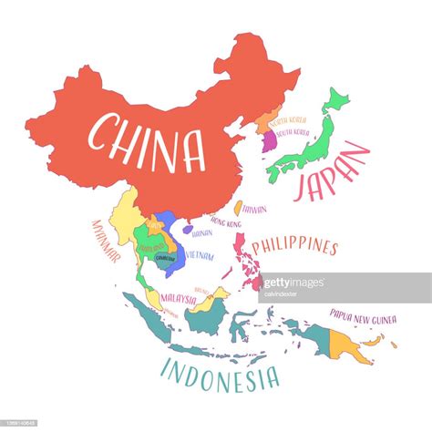 South East Asia Map With Country Names High Res Vector Graphic Getty