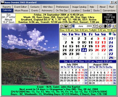 Anno Domini 2006 Shareware Calendar For Windows