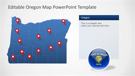 Oregon Us State With Counties Powerpoint Map Slidemodel My Xxx Hot Girl