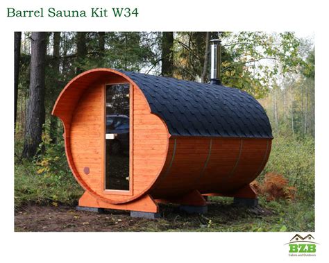 Barrel Sauna Kit W34 2 Rooms Bzb Cabins