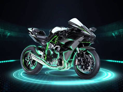 Wallpaper Black And Green Kawasaki H2r Sports Bike Motorcycle