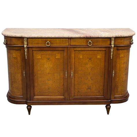 Antique Burled Walnut Louis Xvi Marble Top Sideboard Buffet At 1stdibs