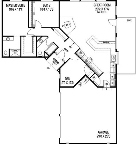 L shaped plans with garage door to the side. Family Privacy in 2021 | L shaped house plans, L shaped house, House plans