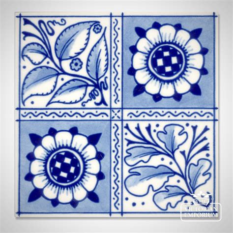 Victorian Oakleaf And Sunflower Decorative Tiles 152x152mm