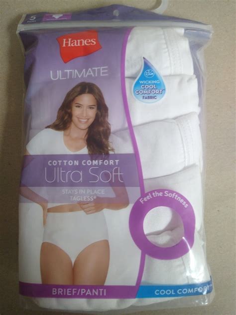 Hanes Womens Ultimate Comfort Briefs 5 Pack White Color 5s 36 37