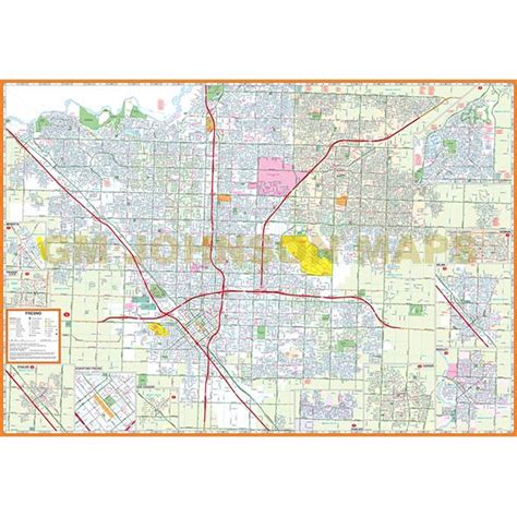 Fresno Clovis California Street Map Gm Johnson Maps