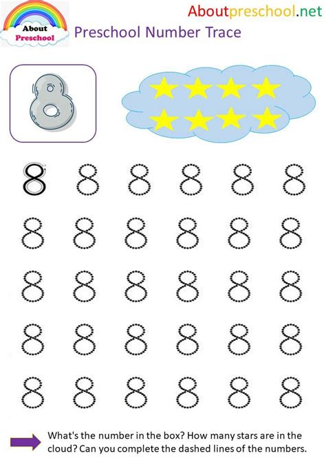 Kindergarten Tracing Numbers Worksheets