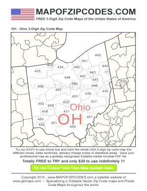 Ohio Zip Code Map Printable