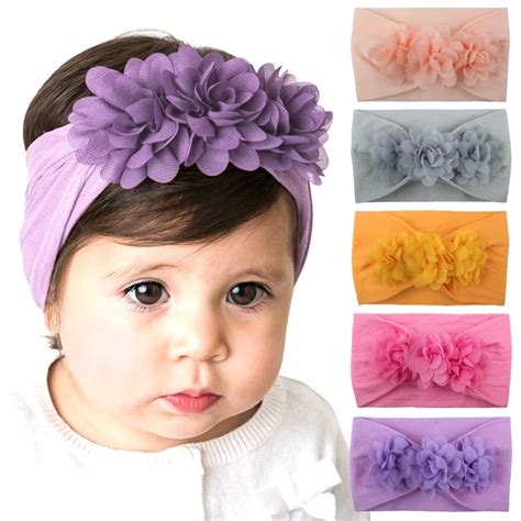Chiffon Flower Baby Headbands For Girls Newborn Infant Baby Turban Hair
