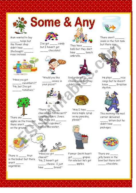Some And Any Esl Worksheet By Anna P