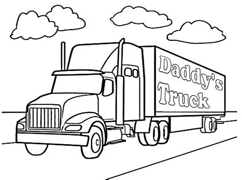 Simple Coloring Pages Trucks