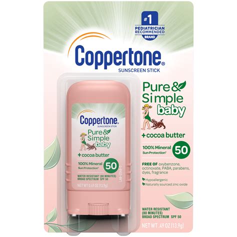 Coppertone Pure And Simple Baby Spf 50 Sunscreen Stick 049 Oz Walmart