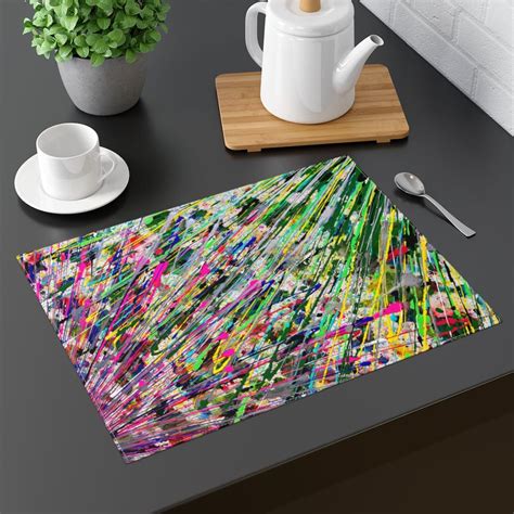 Placemat Art Placemat Abstract Art Colorful Placemat Etsy Uk