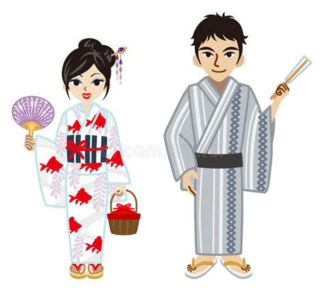 Yukata Couple Stock Vector Image Of Kimono Male Isolated 58500818