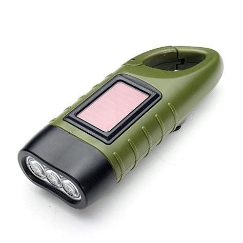 Meco Hand Cranking Solar Powered Rechargeable Flashlight Emergency Led