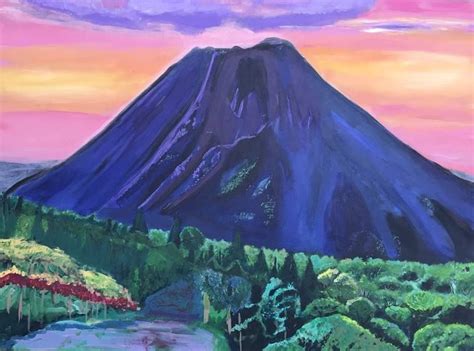 Izalcos Volcano Painting Landscape Paintings Original Landscape
