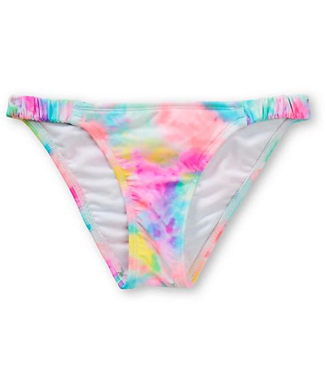 Bikini Lab Multicolor Tie Dye Tab Side Bikini Bottom