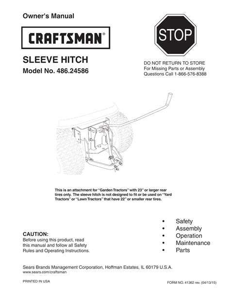 Craftsman 71 24586 Owners Manual Manualzz