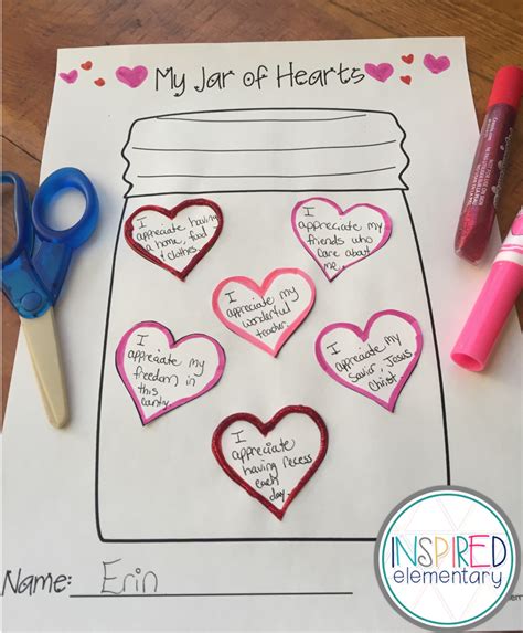 My Jar Of Hearts Writing Activity · Inspired Elementary Valentines