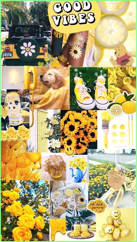 Pastel Yellow Aesthetic Wallpapers Collage