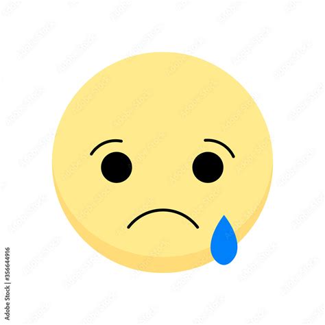 Sad Cry Emoticon Facebook Sad Cry Smile Emoji On White Background