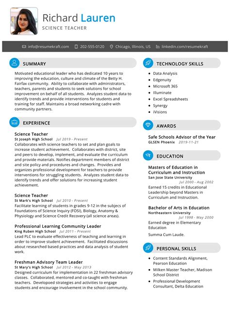 Teacher Resume Format A Guide For Fresher And Experienced Teachers