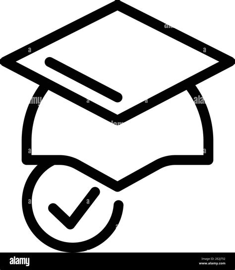 Degree Hat Icon Outline Degree Hat Vector Icon For Web Design Isolated