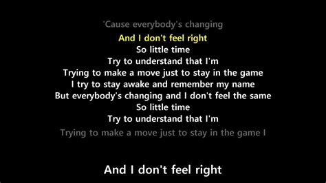 Everybodys Changing Lyrics Keane Youtube
