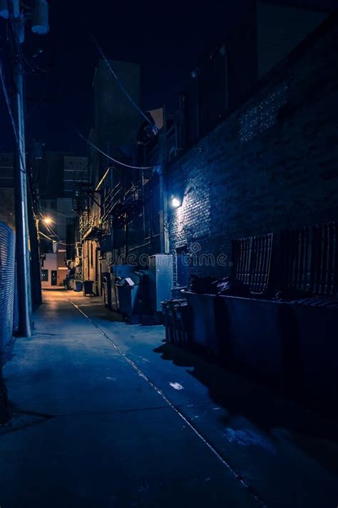 Dark City Alley At Night Stock Photo Image Of Gritty 113523224