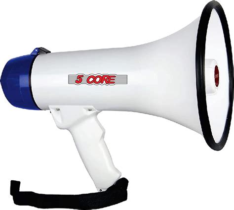 5 Core Megaphone Handheld Bullhorn Rechargeable With Battery Cheer