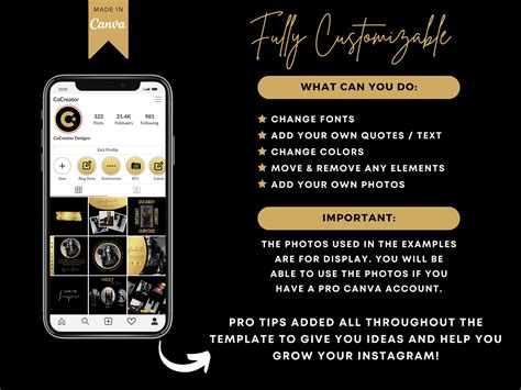 Black And Gold Instagram Post Templates Instagram Story Templates