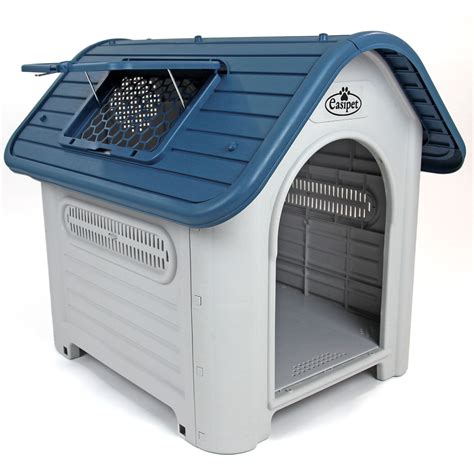 Plastic Dog Kennel Pet House Weatherproof Indoor Outdoor Animal Shelter