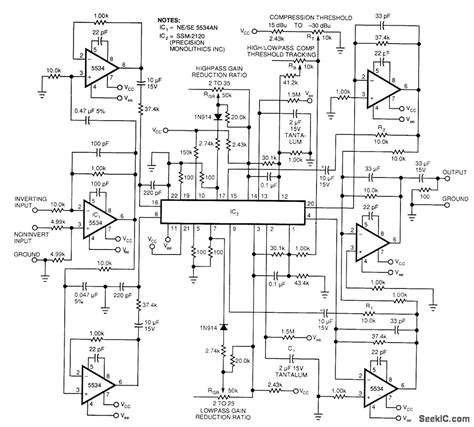 Steps to design circuit and pcb board using easyeda: AUDIO_COMPRESSOR_AUDIO_BAND_SPLITTER - Audio_Circuit - Circuit Diagram - SeekIC.com