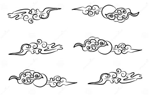 Japanese Clouds And Wave For Tattoo Designchinese Clouds Stock Vector