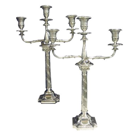 Victorian Pair Of 3 Light Sheffield Silver Plated Candelabra At 1stdibs