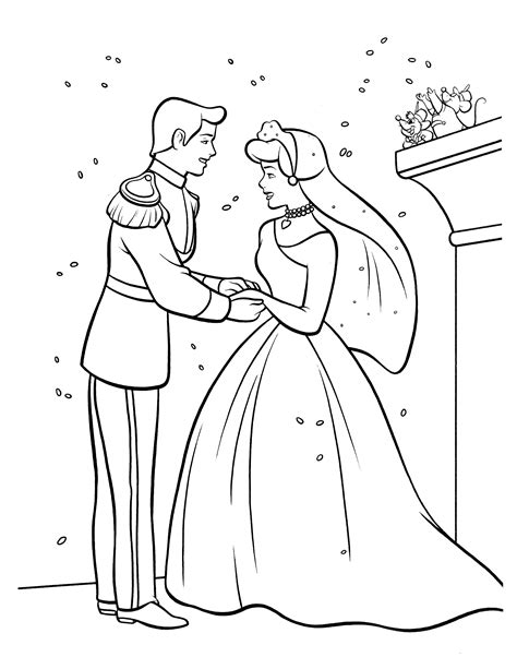 Cinderella And Prince Charming Coloring Pages At Getdrawings Free