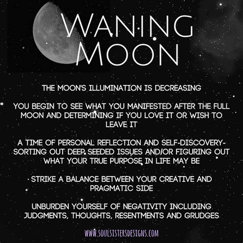 The Phases Of Our Magical Moon Waning Moon Information By Soul Sisters