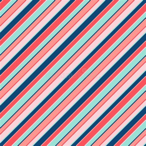 Colorful Diagonal Stripes Seamless Pattern Vector Lines Texture Stock